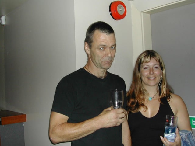 Having the craic in Downey's in August 2003