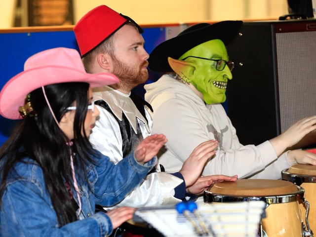 Members of the Renegade Zoo beating the drums at the FestivALL Showcase event held in Foyle Arena.  (Photo - Tom Heaney, nwpresspics)