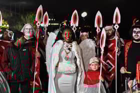 Mayor Lilian Seenoi Barr with family and friends at Halloween parade. Photo: George Sweeney