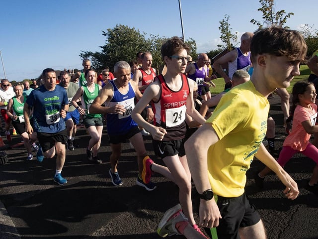 Runners get started at Friday evening's Galliagh Feile 5k. (Photos: Jim McCafferty Photography)