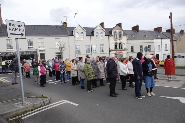 The Palm Sunday Procession on Sunday, March 24 from St, Mary's Oratory in Buncrana, during which prayers and reflections were offered and read.