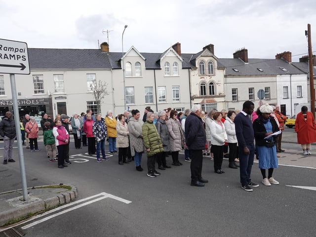 The Palm Sunday Procession on Sunday, March 24 from St, Mary's Oratory in Buncrana, during which prayers and reflections were offered and read.