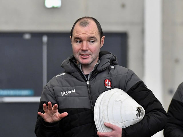 Derry GAA Games Manager Killian Conlan pictured during the Cumann na mBunscoil skills test held at Sean Dolans GAC on Friday. Photo: George Sweeney