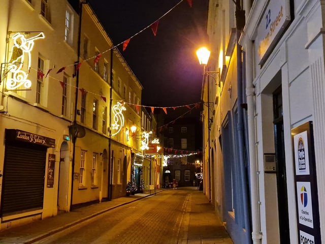 Christmas lights around Derry, bringing in the festive cheer.