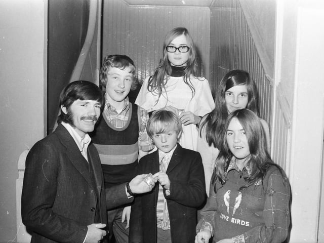 Charlie Nash presenting medals to Sparta A.C. who were successful at the City of Derry Juvenile Championships. From left, Pat Hamilton, Ann Craig, Sean Harkin, Margaret Kuzyk and Dympna Farren.