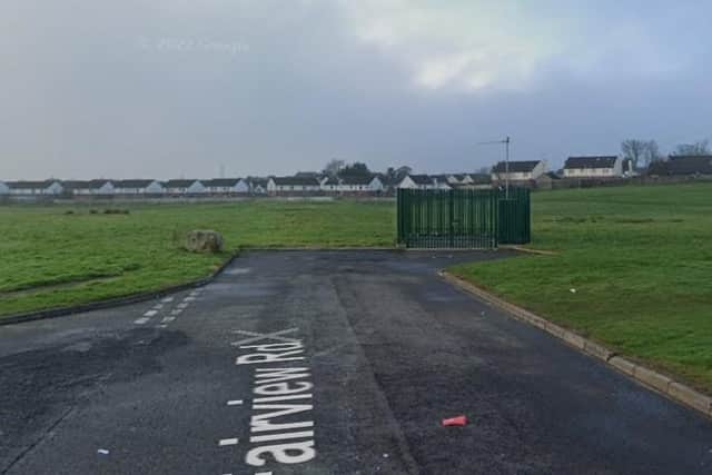 Material was removed from the bonfire site at Linear Park in Galliagh on Monday.