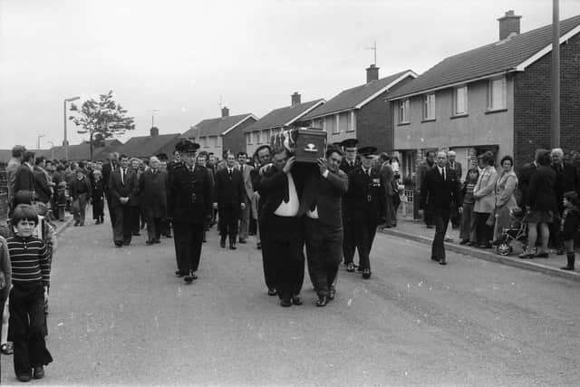 Linda Baggley's funeral procession in June 1976.