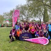Paul Sinton-Hewitt and Ellie Simmonds at Finsbury parkrun as the parkwalk record was smashed on parkrun and Vitality’s ‘Let’s Walk’ day.