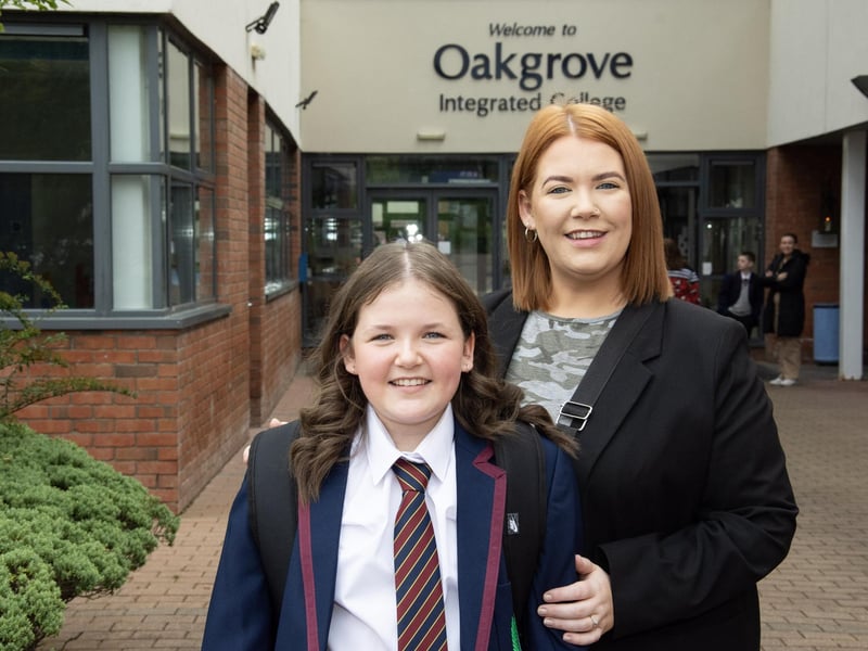 Big smiles from Year 8 pupil Zoe White and her mum Emma on Friday morning.