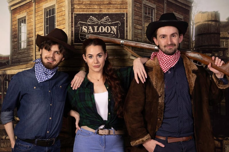 Leon Cullen as Ike, Natalie Trafford as Gertie and Joshua Donnell as Slim.