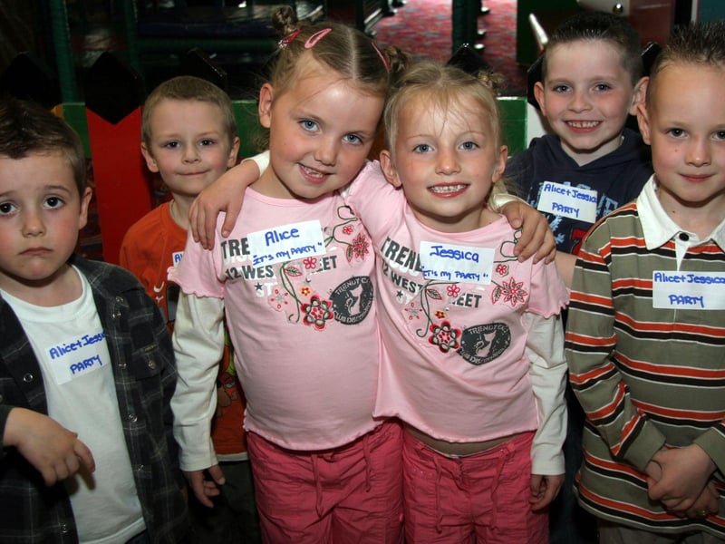Alice and Jessica are a big hit with the boys, Bradley, Oran, Ruairi and Ciaran 0275#JML : .