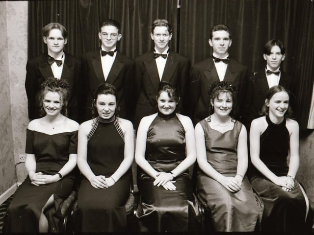 Pictured are students and guests at the Thornhill College and Carndonagh Community School formals in 1996.