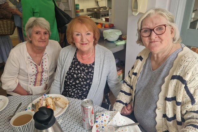 Tracy, Sally and Ann pictured at the celebrations. Ann Armstrong (right) says the 30 years she has lived in Dunvale House have been the happiest years of her life.