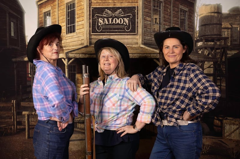 Some of the female ensemble from the LMS production of Oklahoma.