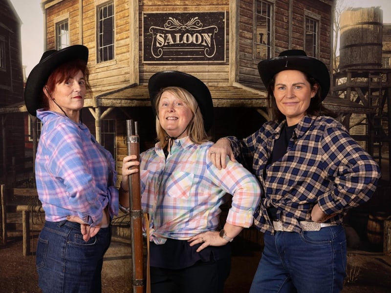 Some of the female ensemble from the LMS production of Oklahoma.