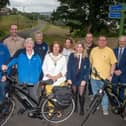 Derry City and Strabane District Council Mayor Councillor Patricia Logue has officially opened the new Strathfoyle greenway where she met funders, the design team, local community leaders and elected representatives and some of the young people who regularly use the new route above the River Foyle. Picture Martin McKeown. 23.06.23