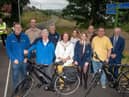 Derry City and Strabane District Council Mayor Councillor Patricia Logue has officially opened the new Strathfoyle greenway where she met funders, the design team, local community leaders and elected representatives and some of the young people who regularly use the new route above the River Foyle. Picture Martin McKeown. 23.06.23