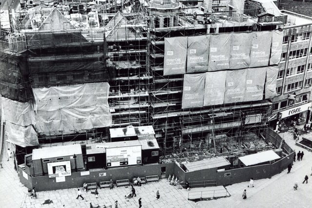The Orchard Square shopping complex under construction in the 1980s
