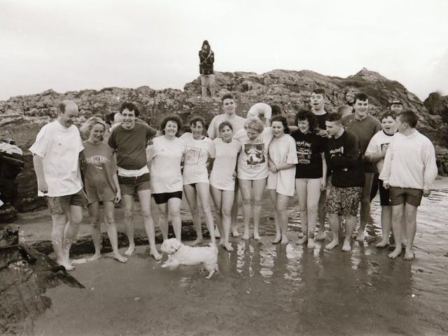 The 1995 New Year's Day Swim at Culdaff.