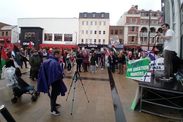 Derry's May Day rally in Waterloo Place.