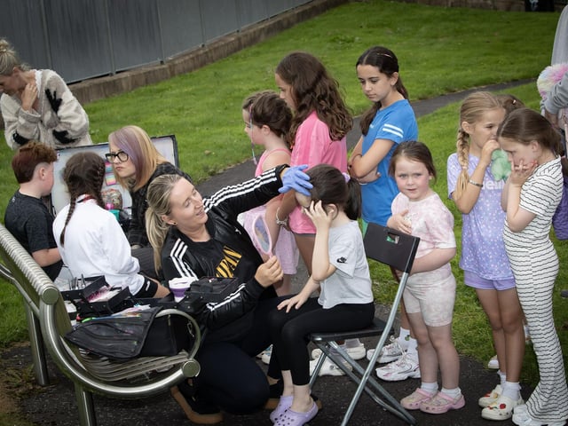 Facepainting was the order of the day before the arrival of Jitterbug Jackson 'The Greatest Show' at Brandywell Park on Thursday evening. (Photos: Jim McCafferty Photography) : .