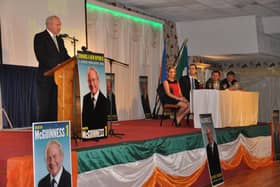 Martin McGuinness addressing a rally in Letterkenny during his Presidential election campaign in 2011.