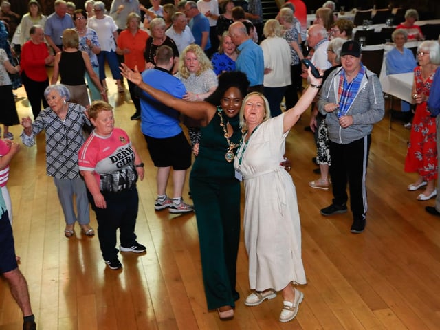 Mayor Lilian Seenoi Barr joins revellers at the Mayor's final Tea Dance held in the Guildhall. (Photo - Tom Heaney, nwpresspics)
