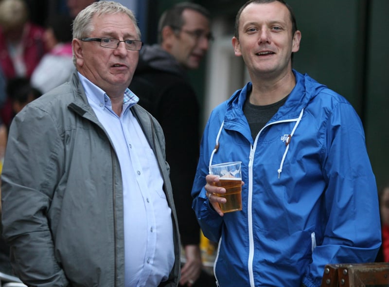 Kevin McLaughlin, enjoying a pint on Sunday, spots our photographer in Waterloo Place. DER3313JM035