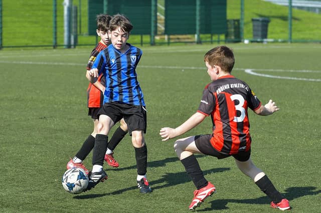 Oxford United Colts take on Phoenix Athletic at the Kian Dawson Kirk Memorial Cup competition held at Leafair. Photo: George Sweeney