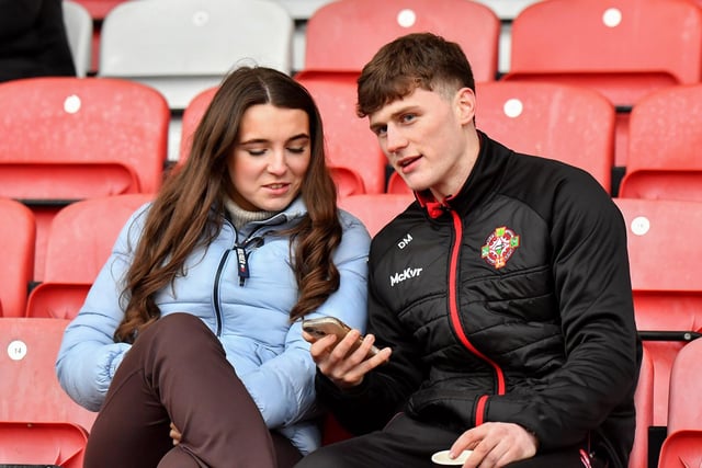 Fans at Derry’s NFL game against Galway at Celtic Park on Saturday evening. Photo: George Sweeney