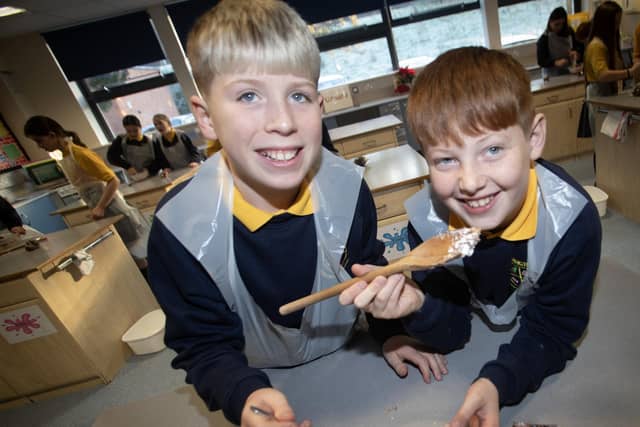 Ebrington PS P7 pupils sample some of their baking during Monday's Active Learning Day at Oakgrove Integrated College.