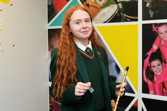 CCE Baile na gCallieach member Cora Heaney was a medal winner for whistle 15-18 yeas at the recent  Doire Feis . Photo: George Sweeney