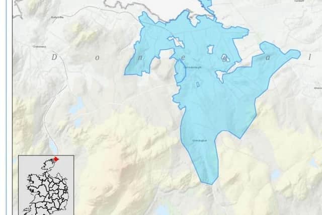 Areas impacted under the Carndonagh Water Supply.