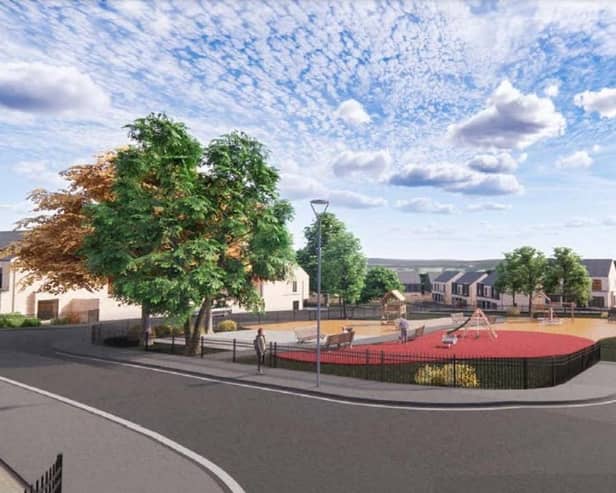 A computer generated image of the proposed new development prepared by Robinson McIlwaine Architects Limited on behalf of Apex.