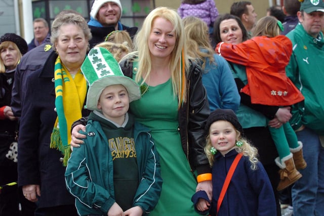 The Armstrong family take part in the St Patrick's Day festivities in Moville. (1903PG53)