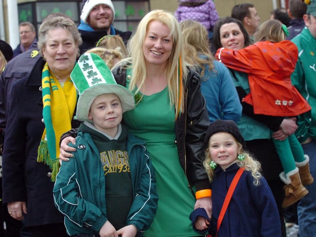 The Armstrong family take part in the St Patrick's Day festivities in Moville. (1903PG53)