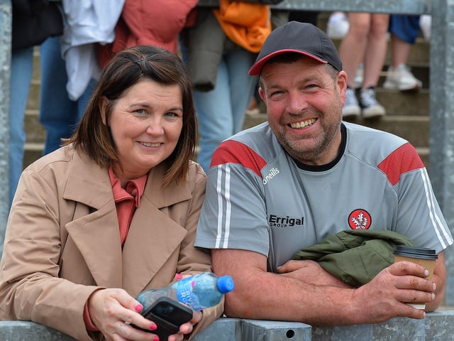 Derry fans at the game against Armagh in Celtic Park. Photo: George Sweeney