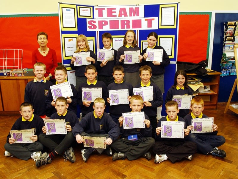 Pupils from Ebrington who took part in a Young Enterprise project. Included is Paula Taylor, teacher.