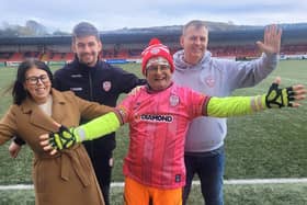 Timmy Mallett during a visit to the Brandywell this week.