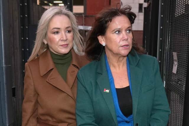 First Minister Michelle O'Neill and  Sinn Fein President Mary Lou McDonald. Brian Lawless/Press Association