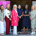 Pictured: Deynah Doherty Derry City and Strabane District Council, Sabrina Moore Developing Healthy Communities, Siobhan Kearney Menopause NI, Aisling Hutton Bogside and Brandywell Health Forum, Mayor of Derry and Strabane District Council, Lilian Seenoi Barr, Edel O’Doherty, Developing Healthy Communities and Brenda Bradley Derry City and Strabane District Council at the Menopause NI Menopause Awareness: Empowering Workplaces event in the Guildhall. Image by Lorcan Doherty Photography.