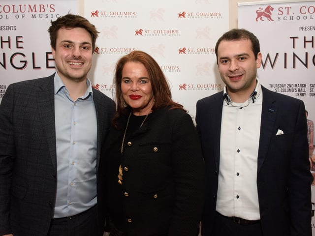 Louis Fields and Nicky Morton, founders of St.Columb’s School of Music pictured with Jane Fields as they hosted the School’s annual Gala concert in St.Columb’s Hall headlined by the Swingles, Picture Martin McKeown.