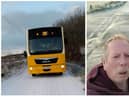 Some of the treacherous road conditions school bus driver and local Alliance Councillor Philip McKinney has encountered on his school runs so far this winter.