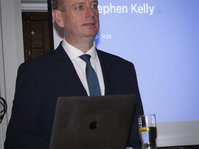 Stephen Kelly, managing director, Manufacturing NI addressing the attendance at the GEMX event on Tuesday last.