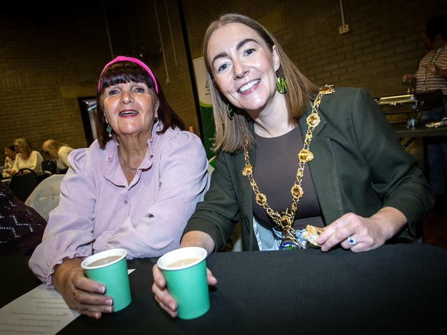 The Mayor, Grace Ui Niallais pictured with Siobhan Brinkley at Friday's Brunch in Pilot's Row Community Centre. (Photos: Jim McCafferty Photography)