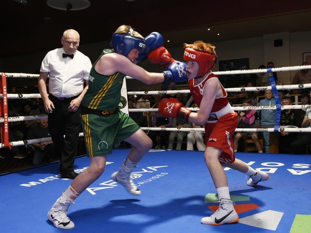Boy 2 40kg contest, Martin Whoriskey (St Joseph's) v Tom McDonagh (Carrickmore)