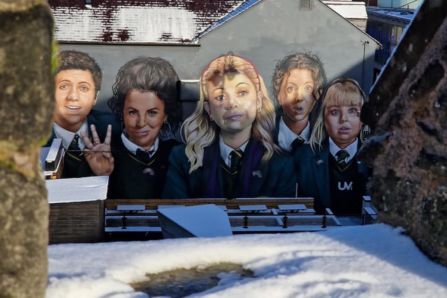 The Derry Girls mural at Badger's.