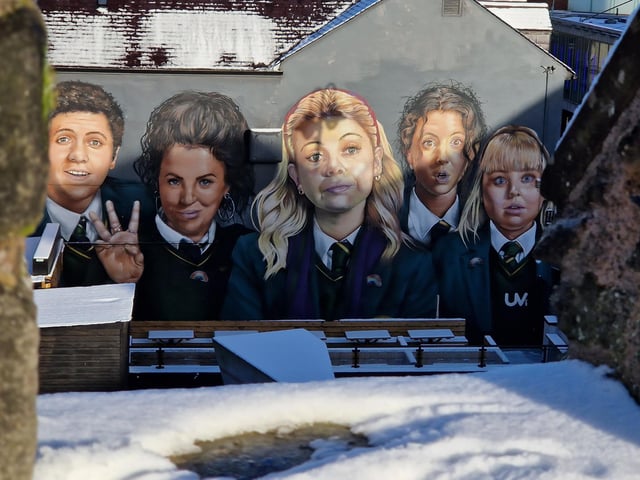 The Derry Girls mural at Badger's.