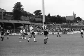 Action from the match between Derry City and Spurs at the Brandywell.