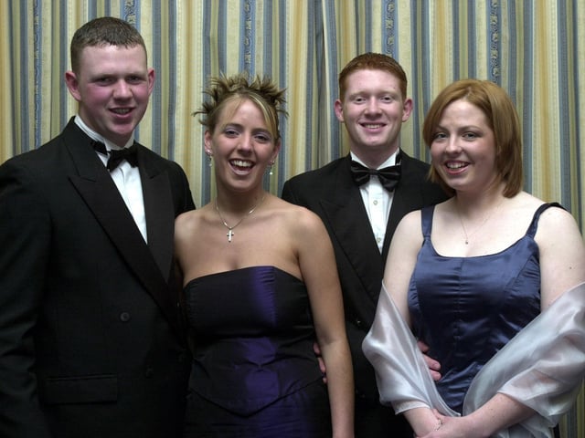 From left are Ryan Pyper, Amanda Goodwin, Joe Grant and Donna McGinty. (14/11/CD24) : Students attending the St Mary's Formal back in the year 2000.